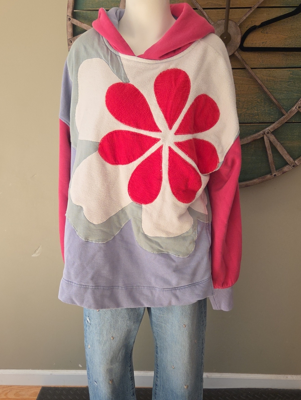 Free People Clover Sweatshirt In Poppy Combo